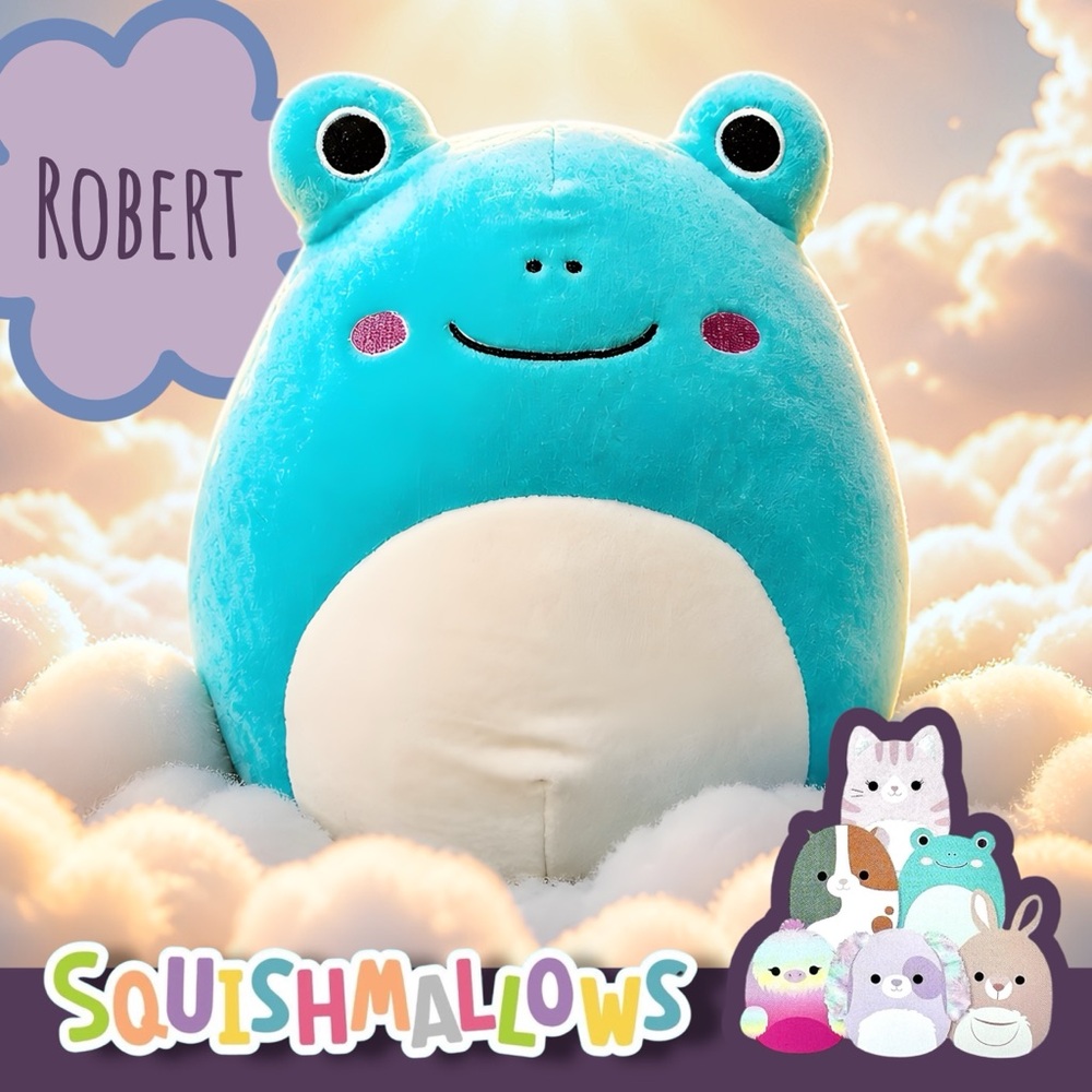 Squishmallows Collectible Robert the Aqua Frog Plush Toy 8”